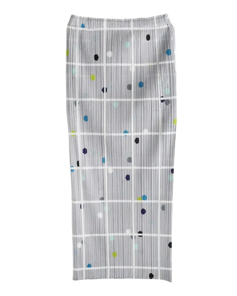 Issey Miyake dotted pleated midi skirt - Grau Grau