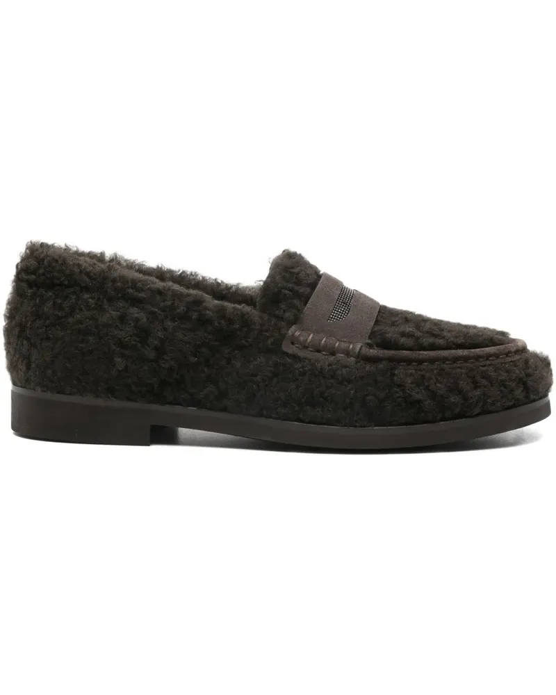 Brunello Cucinelli Penny-Loafer aus Shearling - Braun Braun