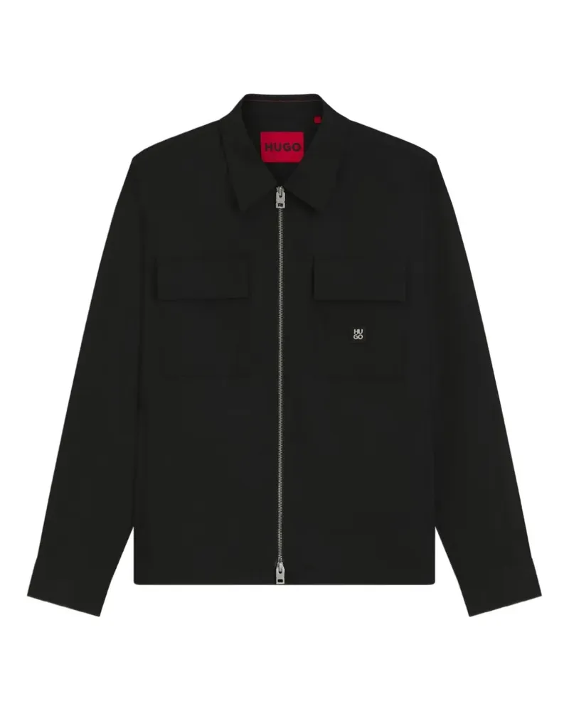 HUGO BOSS Oversized-Jacke mit Reißverschluss - Schwarz Schwarz