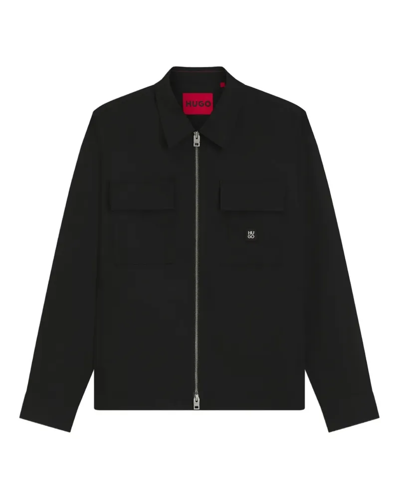 HUGO BOSS Oversized-Jacke mit Reißverschluss - Schwarz Schwarz