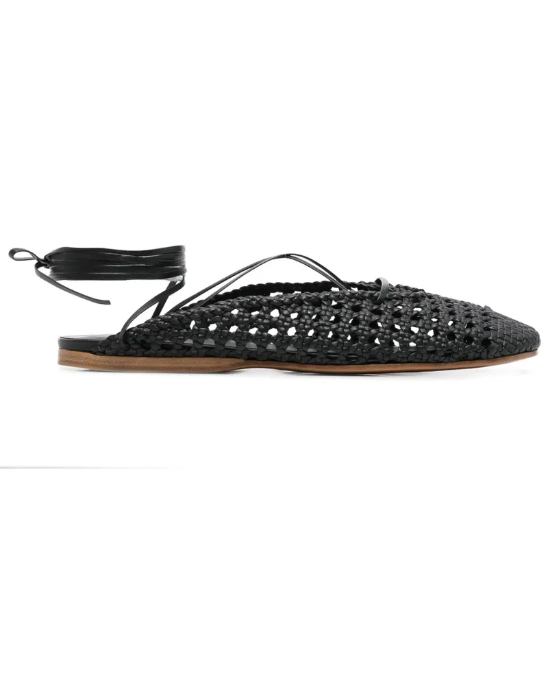 forte_forte Sandalen mit Webmuster - Schwarz Schwarz