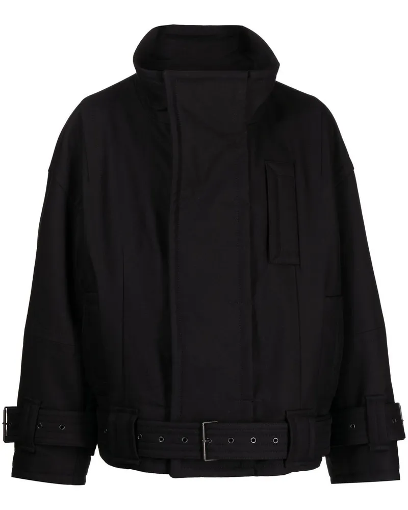 SONGZIO Jacke mit Gürtel - Schwarz Schwarz