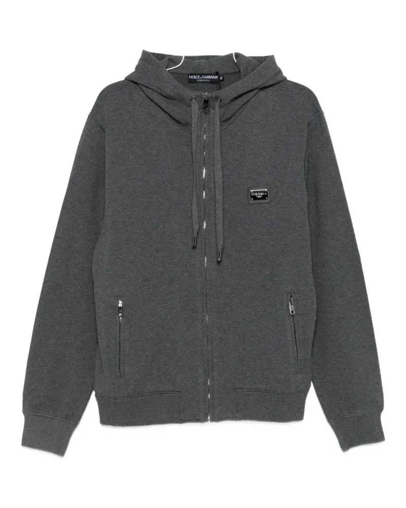 Dolce & Gabbana logo-plaque hoodie - Grau Grau