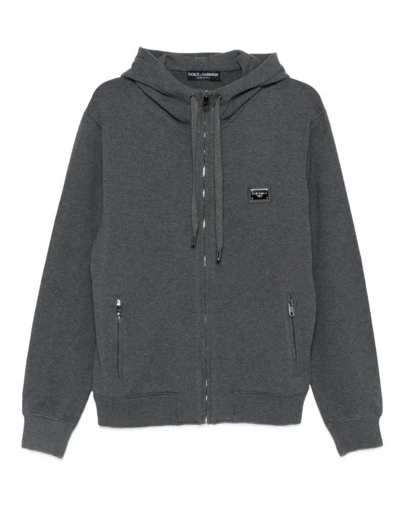 Dolce & Gabbana logo-plaque hoodie - Grau Grau