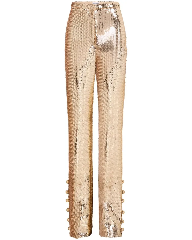 Paco Rabanne Schlaghose mit Pailletten - Gold Gold