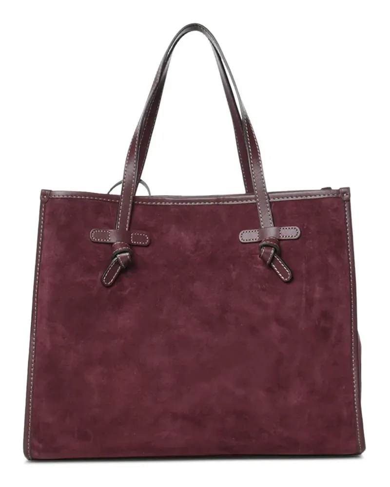 Gianni Chiarini Große Marcella Schultertasche aus Wildleder mit Knotendetail - Rot Rot