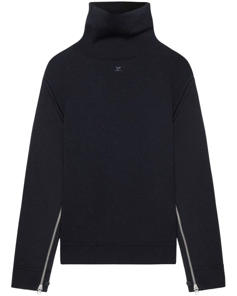 Courrèges Oversized-Pullover mit Stehkragen - Schwarz Schwarz