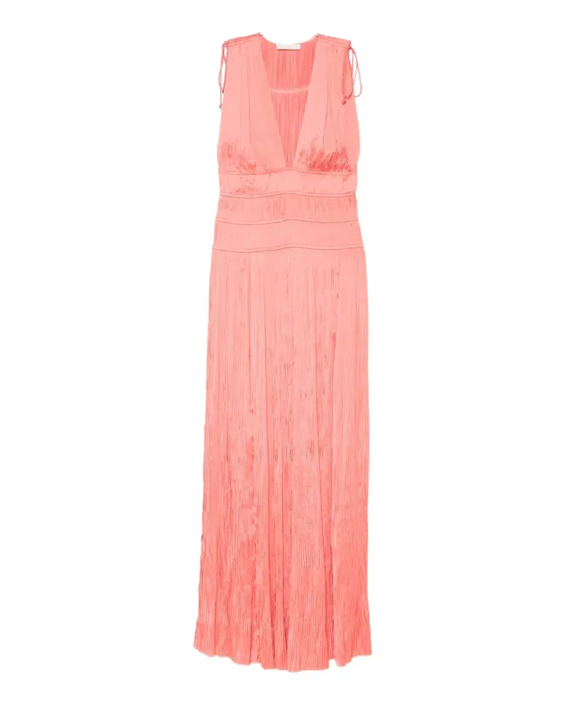 Ulla Johnson Tasneem tie-straps V-neck midi dress - Rosa Rosa