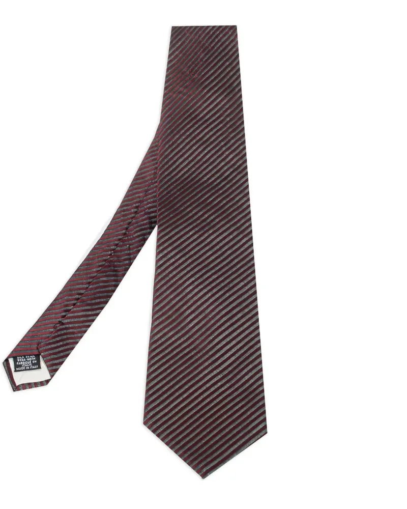 HUGO BOSS Gestreifte Krawatte aus Seide - Rot Rot