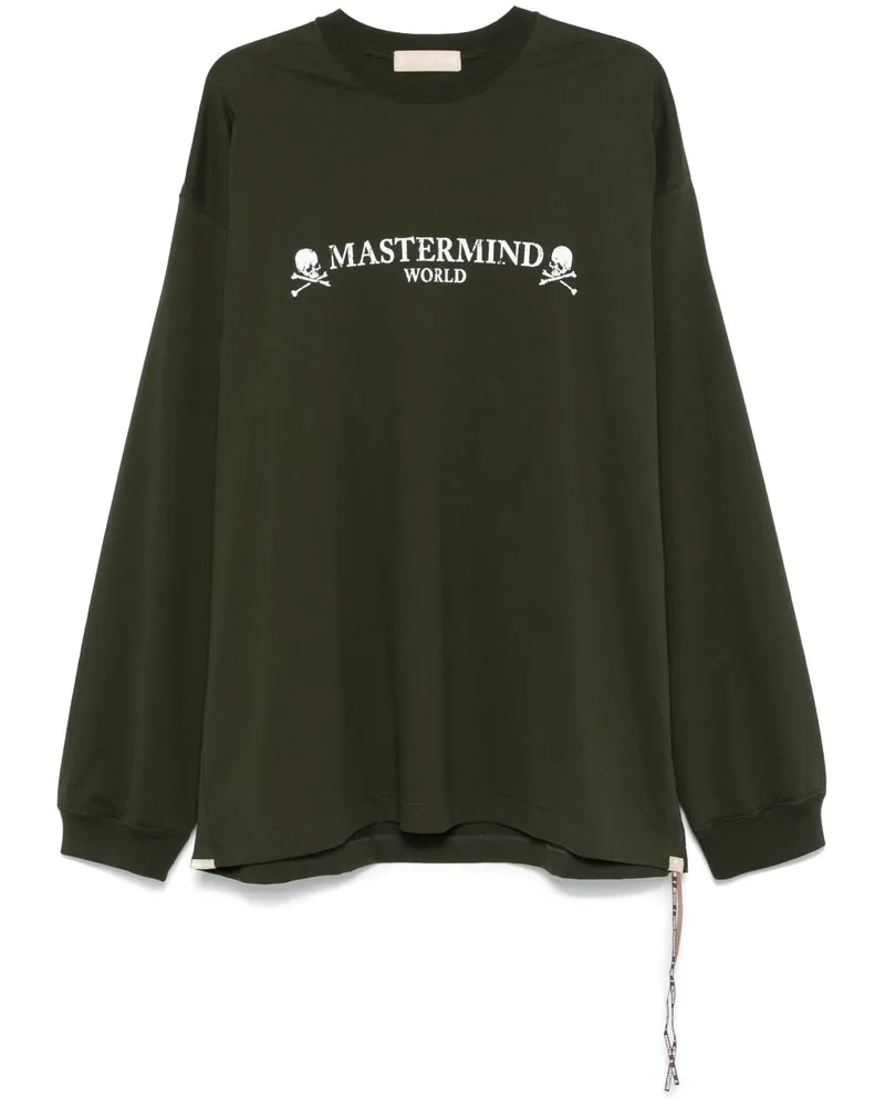 Mastermind World Langarmshirt mit Logo-Print - Grün Grün