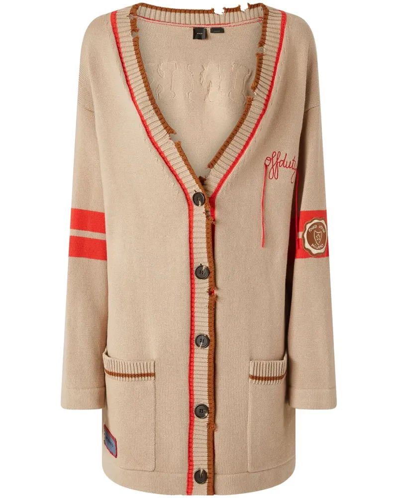 Pinko Cardigan mit Logo-Applikation - Nude Nude