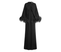 Adelar Abendkleid mit Federbesatz - Schwarz