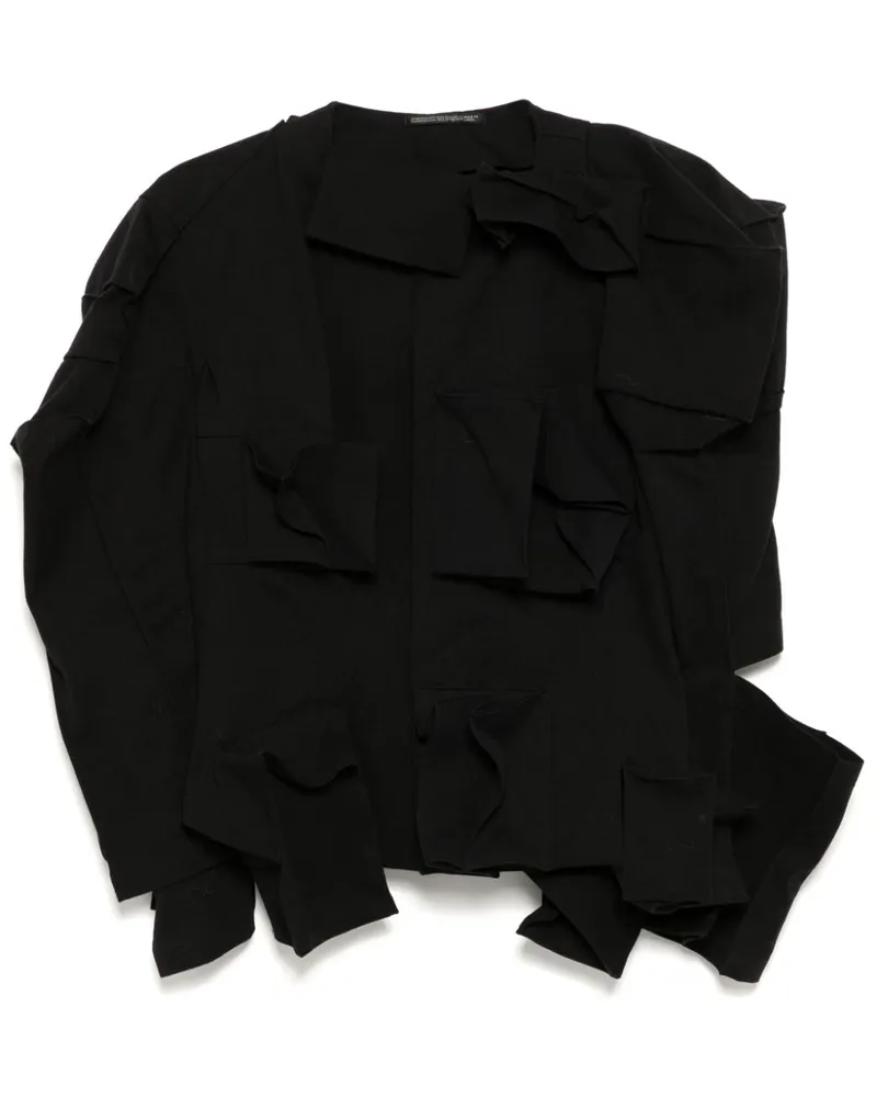 Yohji Yamamoto Drapierte Weste mit Rückseite aus Hanf - Schwarz Schwarz