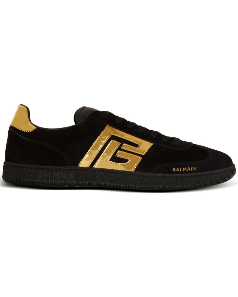 Balmain Swan Sneakers aus Wildleder - Schwarz Schwarz