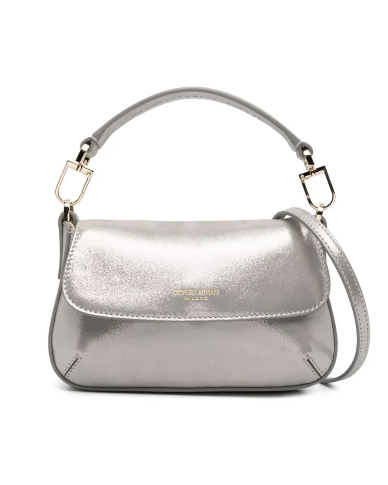 Giorgio Armani Hochglänzende Wildledertasche - Silber Silber
