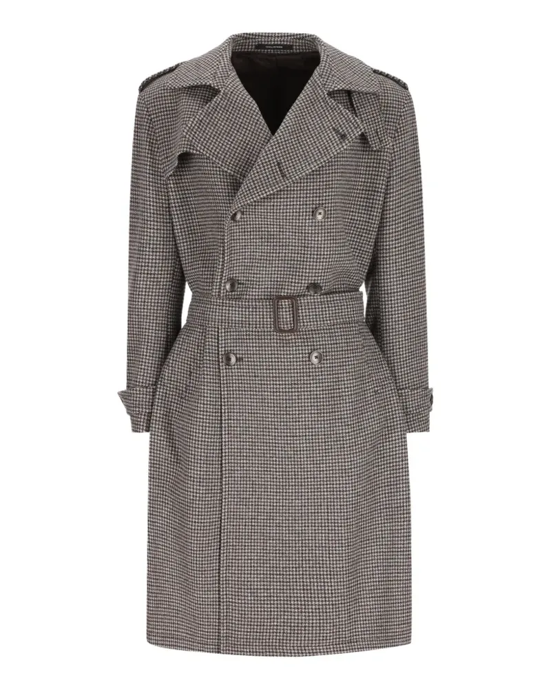 Tagliatore Born houndstooth-pattern double-breasted coat - Braun Braun