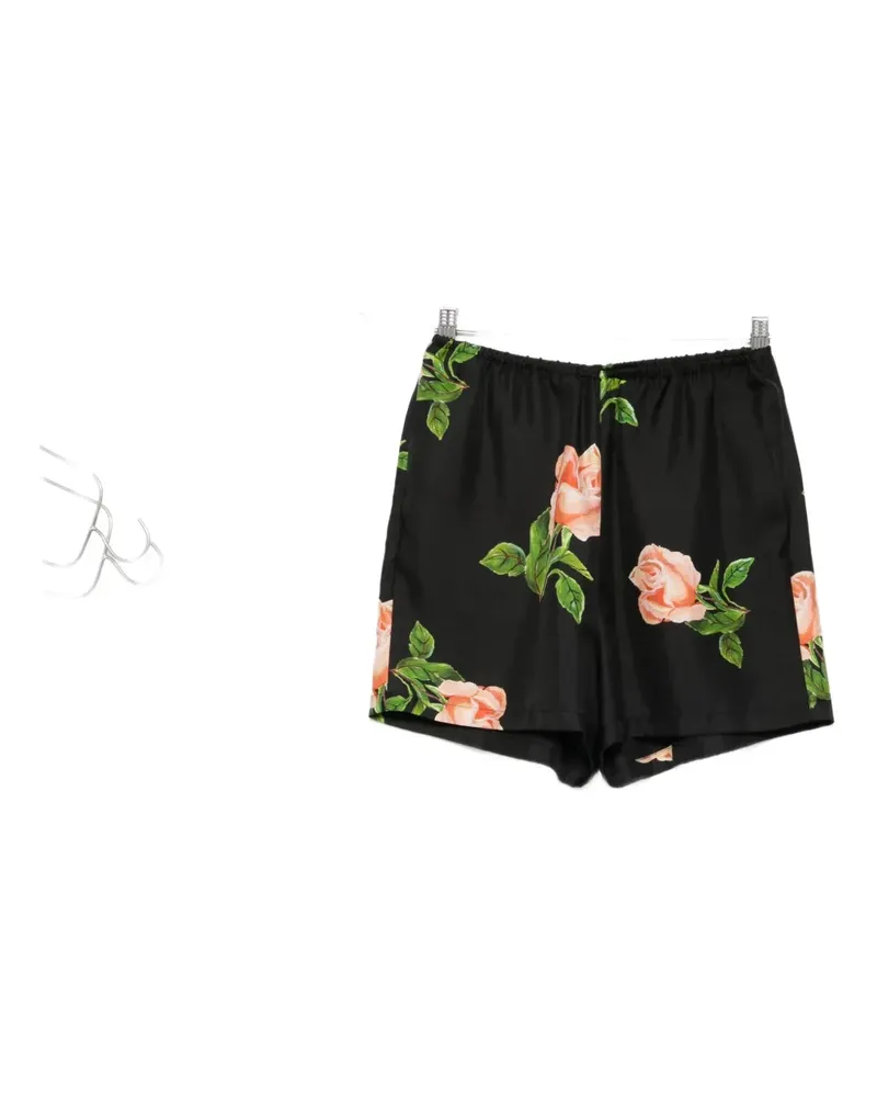 Nanushka Anish Shorts mit Rosen-Print - Schwarz Schwarz
