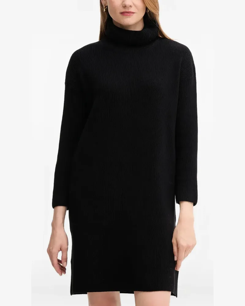 Barbour Stitch roll-neck ribbed mini dress - Schwarz Schwarz