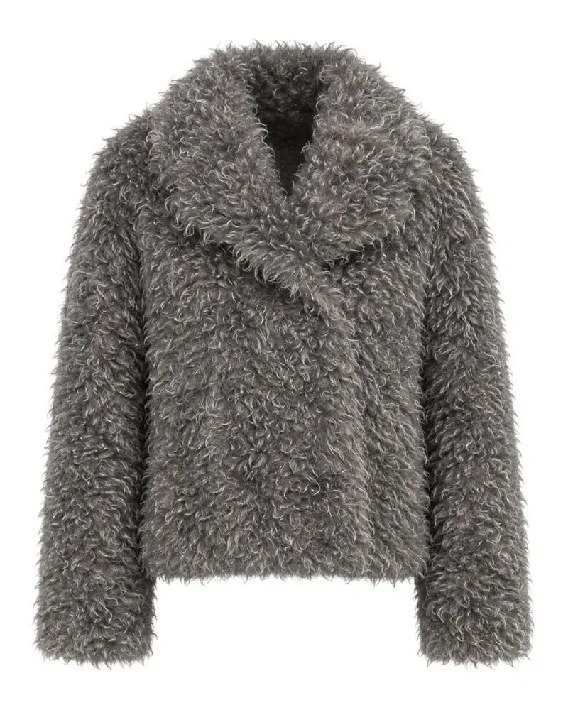 MEIMEIJ faux-fur shawl-lapel coat - Grau Grau