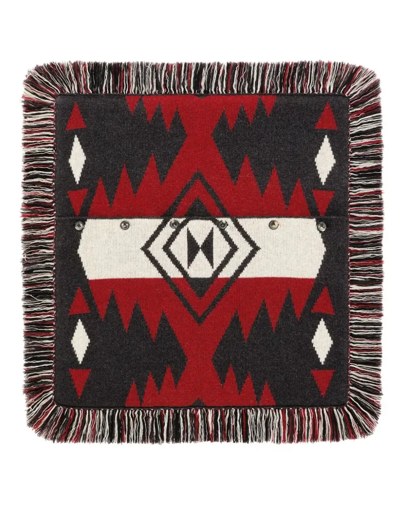 Alanui Icon Jacquard-Kissen mit Fransen - Rot Rot