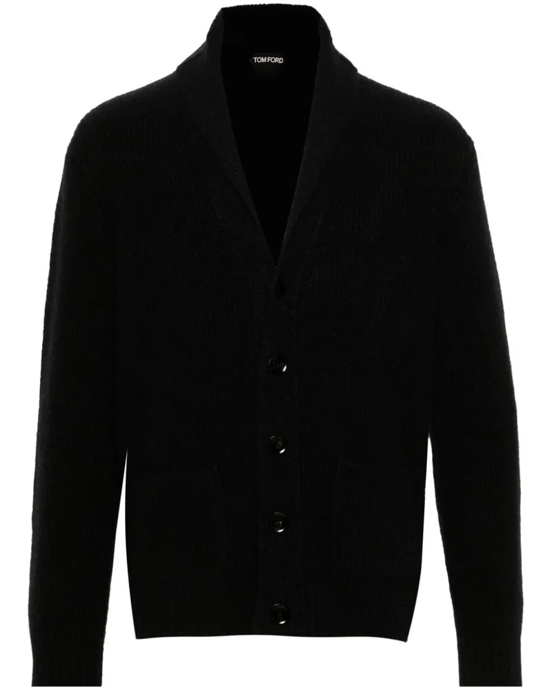 Tom Ford Gerippter Cardigan mit Schalkragen - Schwarz Schwarz