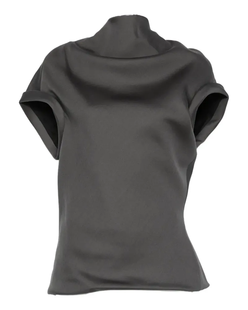KHAITE draped high-neck blouse - Grau Grau