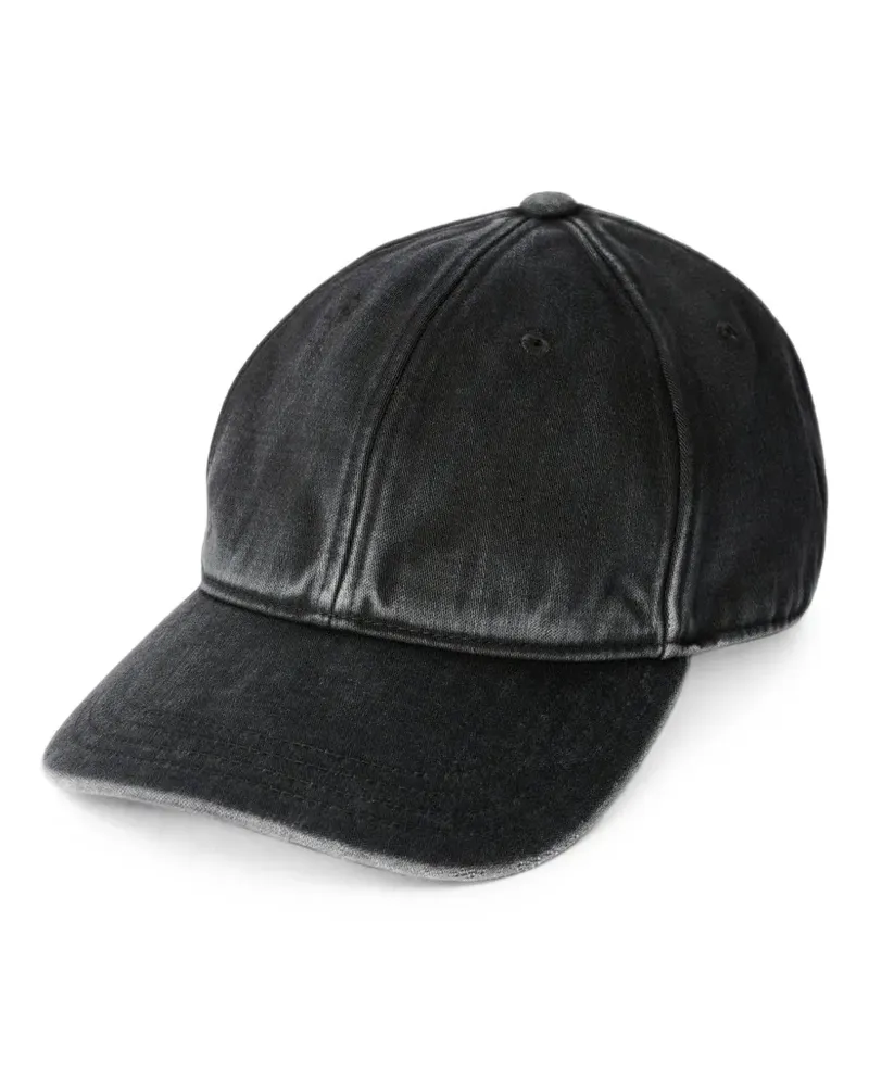 Our Legacy Baseballkappe aus Baumwollsatin mit Enzym-Waschung - Schwarz Schwarz