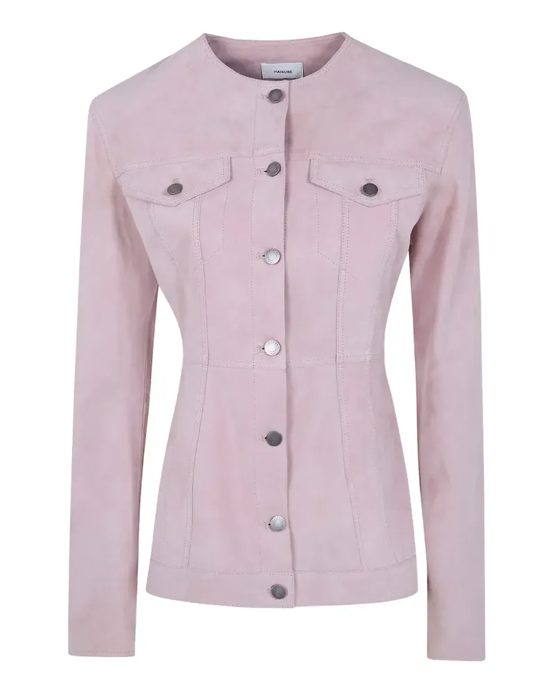 Haikure chest-pocket suede jacket - Rosa Rosa