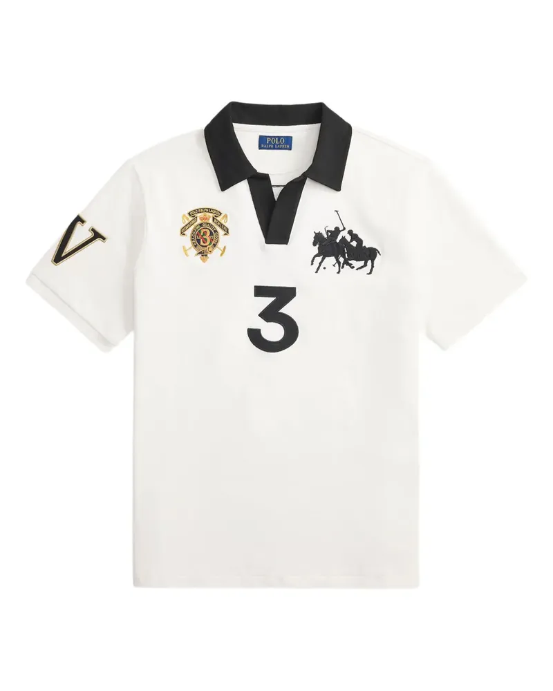 Ralph Lauren T-Shirt mit Wappenstickerei - Weiß Weiß