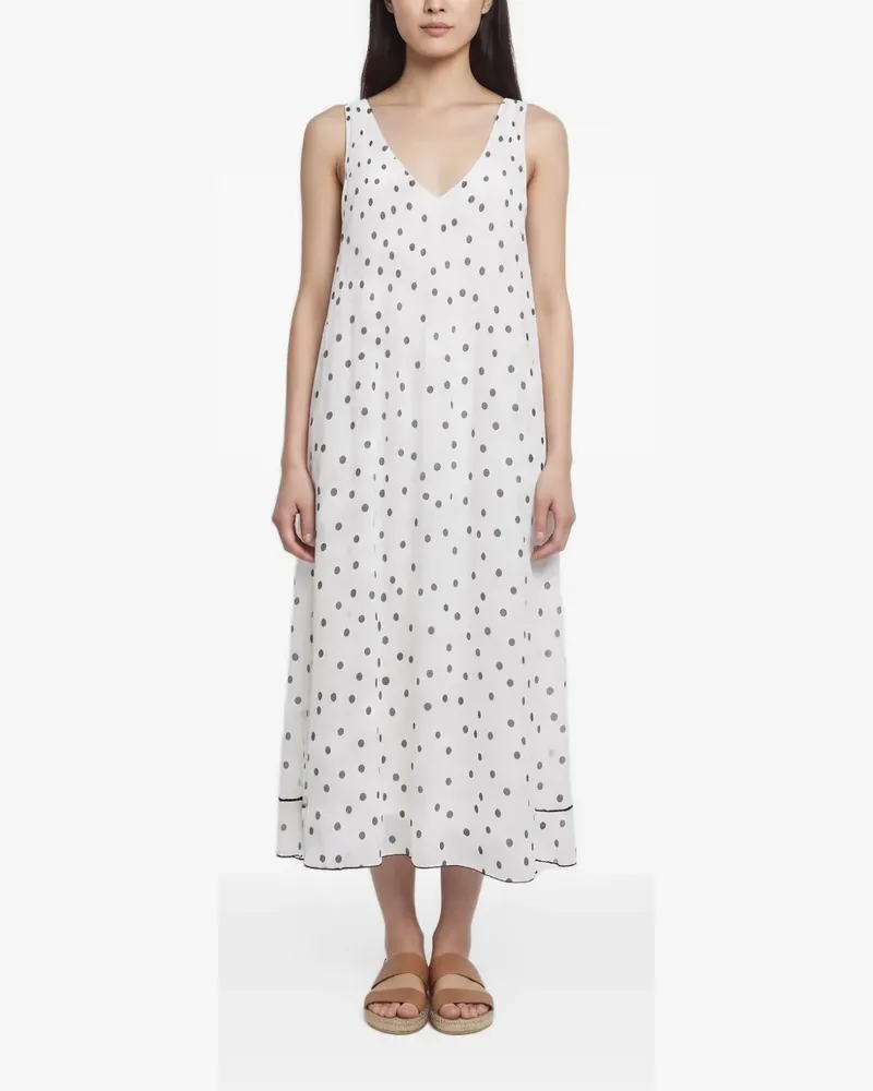 Ganni Gepunktetes Kleid - Weiß Weiß