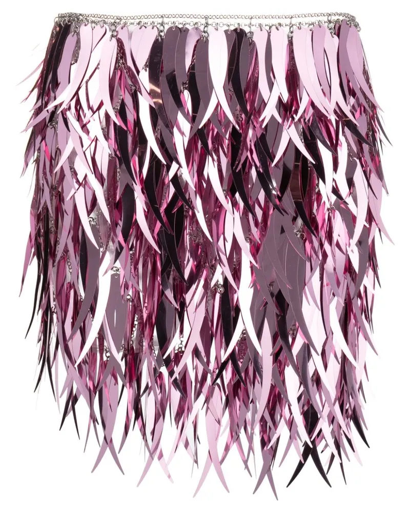 Paco Rabanne Kurzärmeliges Metallic-Oberteil - Rosa Rosa