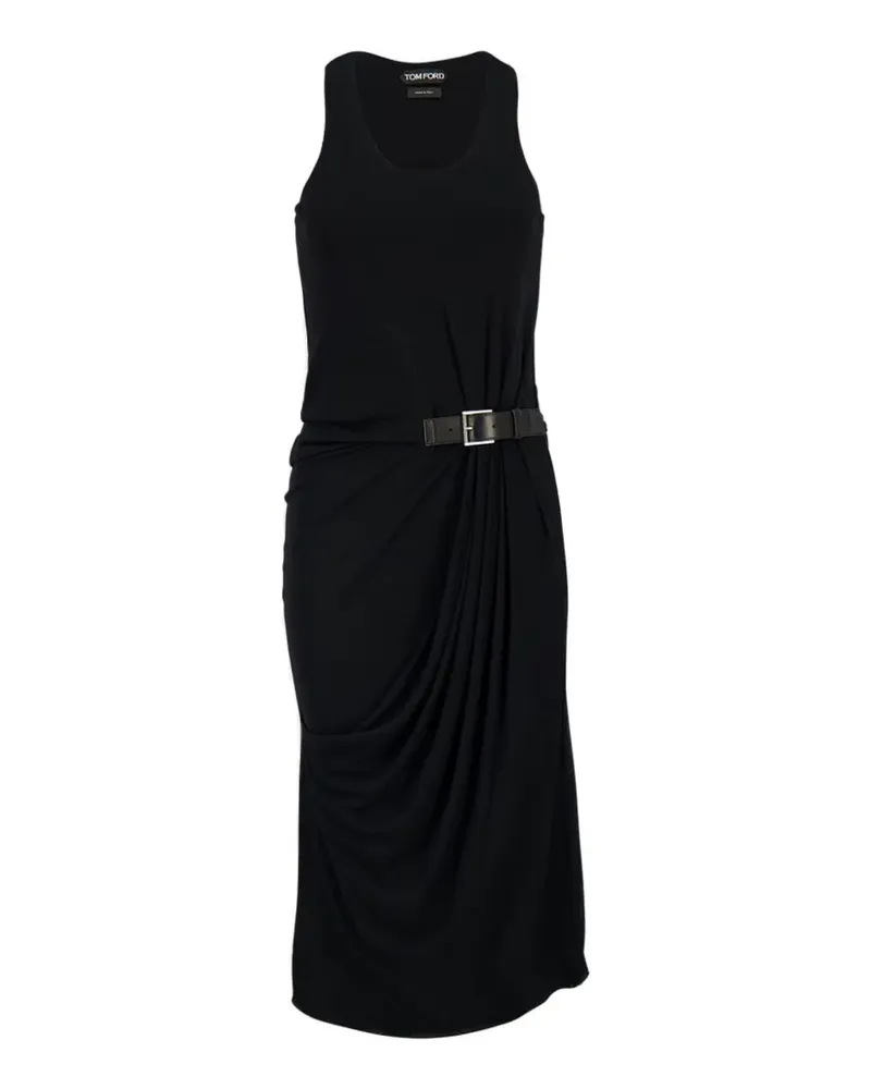Tom Ford belted midi dress - Schwarz Schwarz