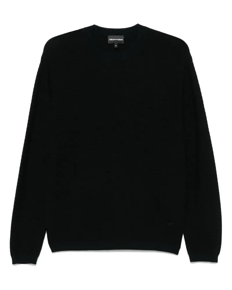 Emporio Armani Pullover mit Zickzackmuster - Schwarz Schwarz