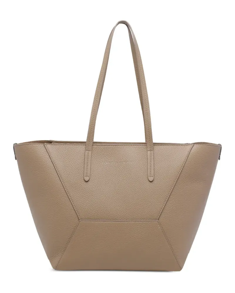 Brunello Cucinelli Duo Schultertasche mit Reißverschluss - Nude Nude