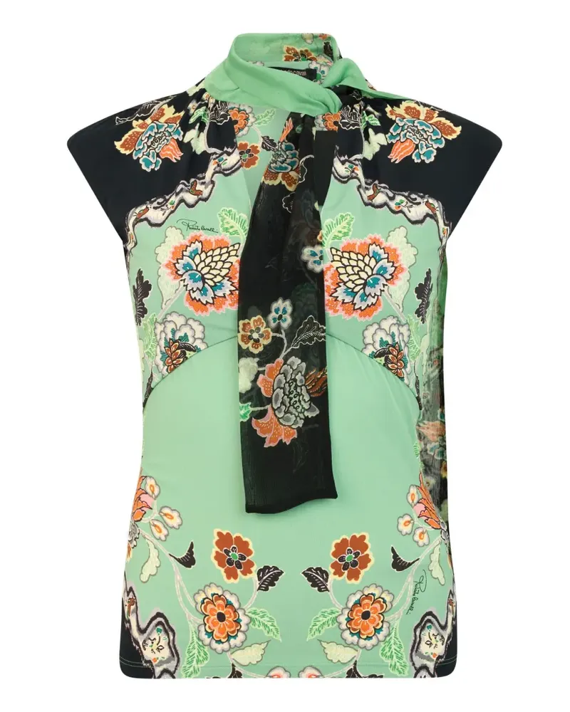 Roberto Cavalli Bluse mit Blumenprint - Grün Grün