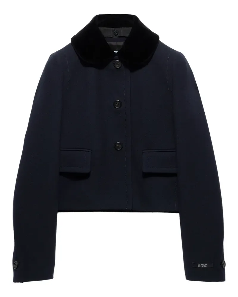 Prada Jacke mit Samtkragen - Blau Blau