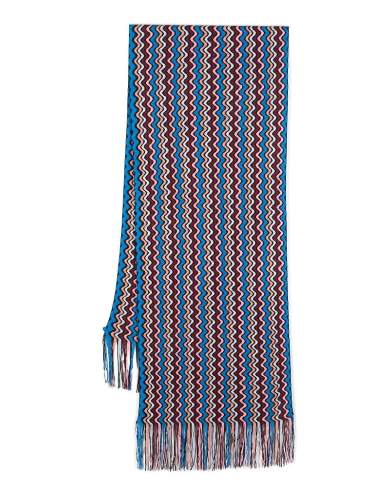 Missoni Schal mit Wellenmuster - Blau Blau