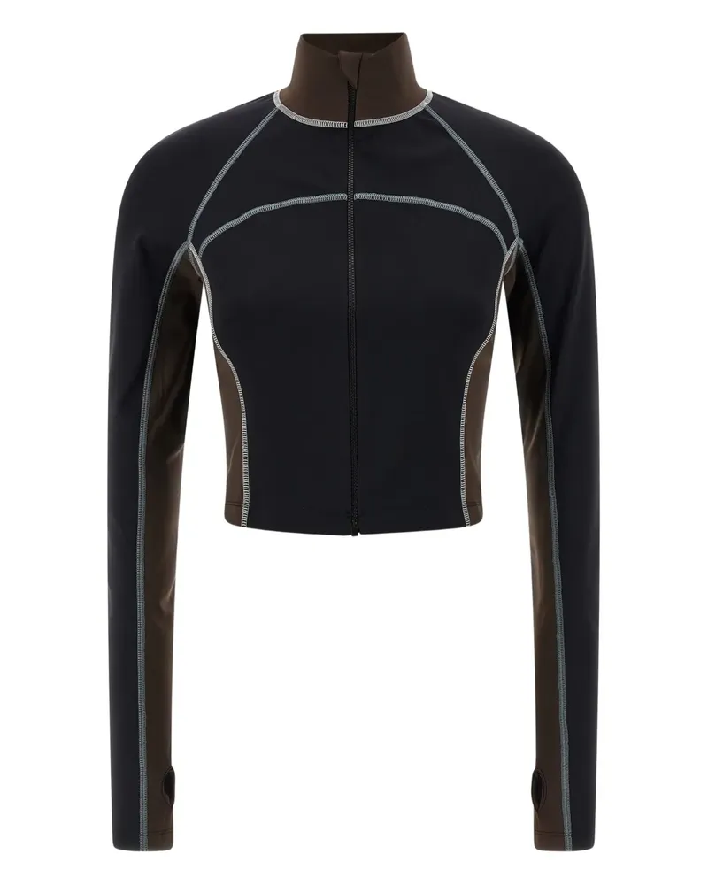 Fendi logo-print high-neck top - Schwarz Schwarz