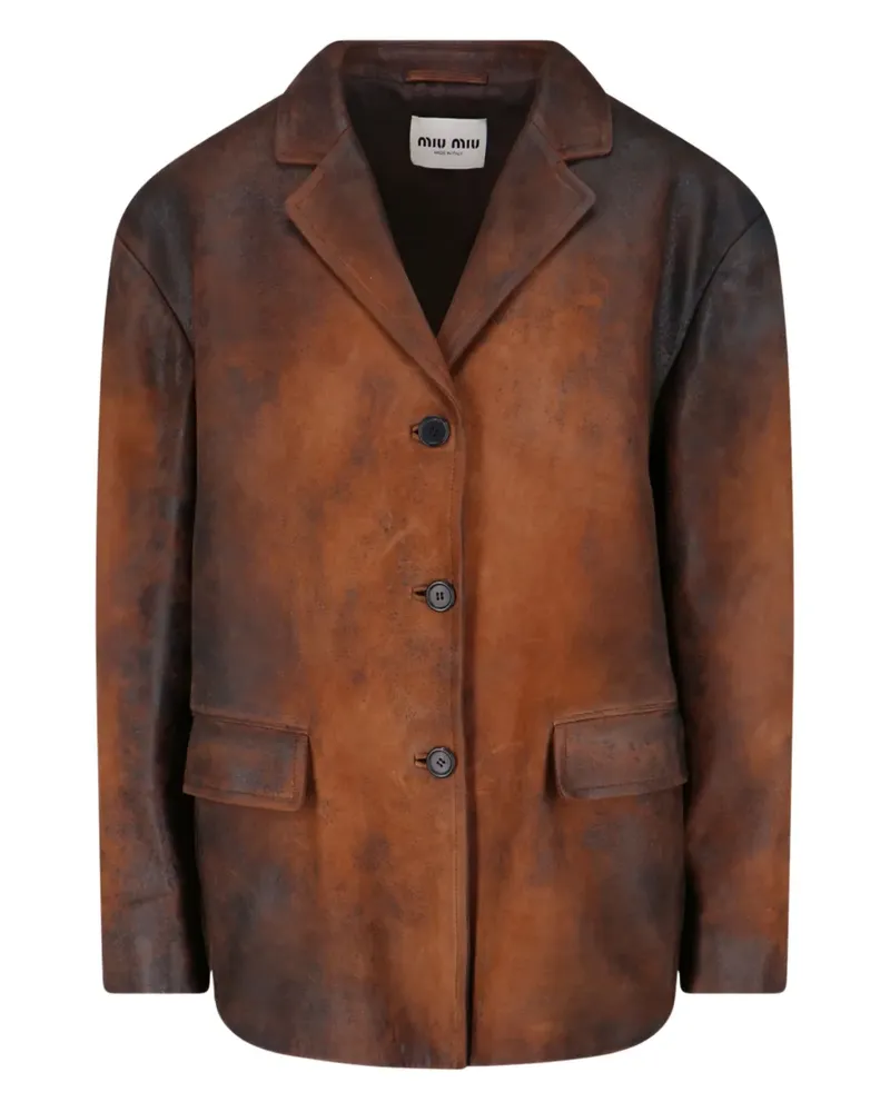 Miu Miu buttoned suede jacket - Braun Braun