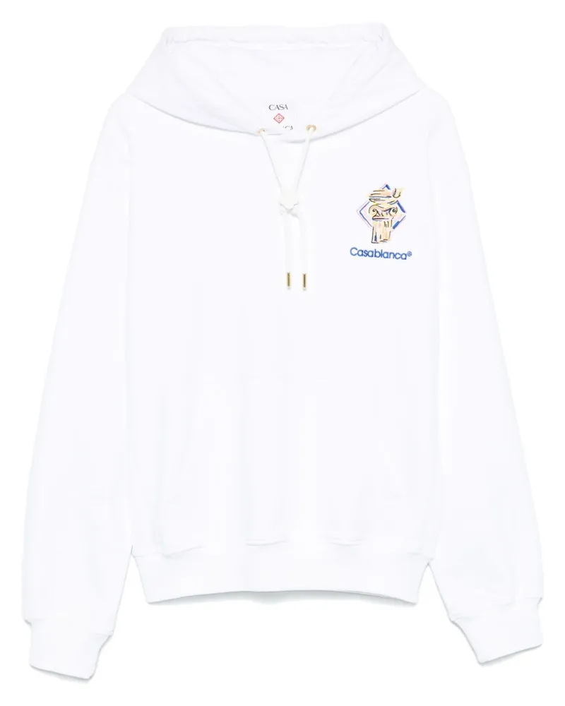 Casablanca Paris Hoodie mit Logo-Stickerei - Weiß Weiß