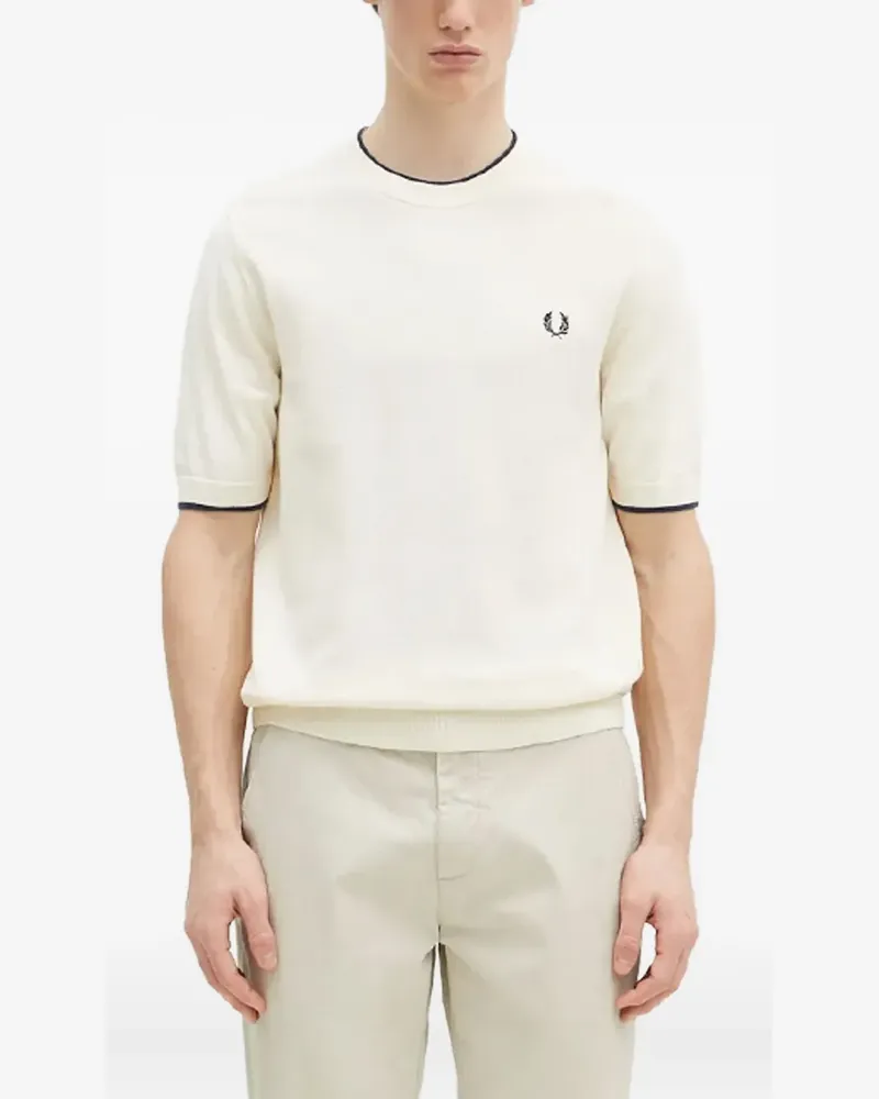 Fred Perry T-Shirt mit Kontrastdetails - Weiß Weiß