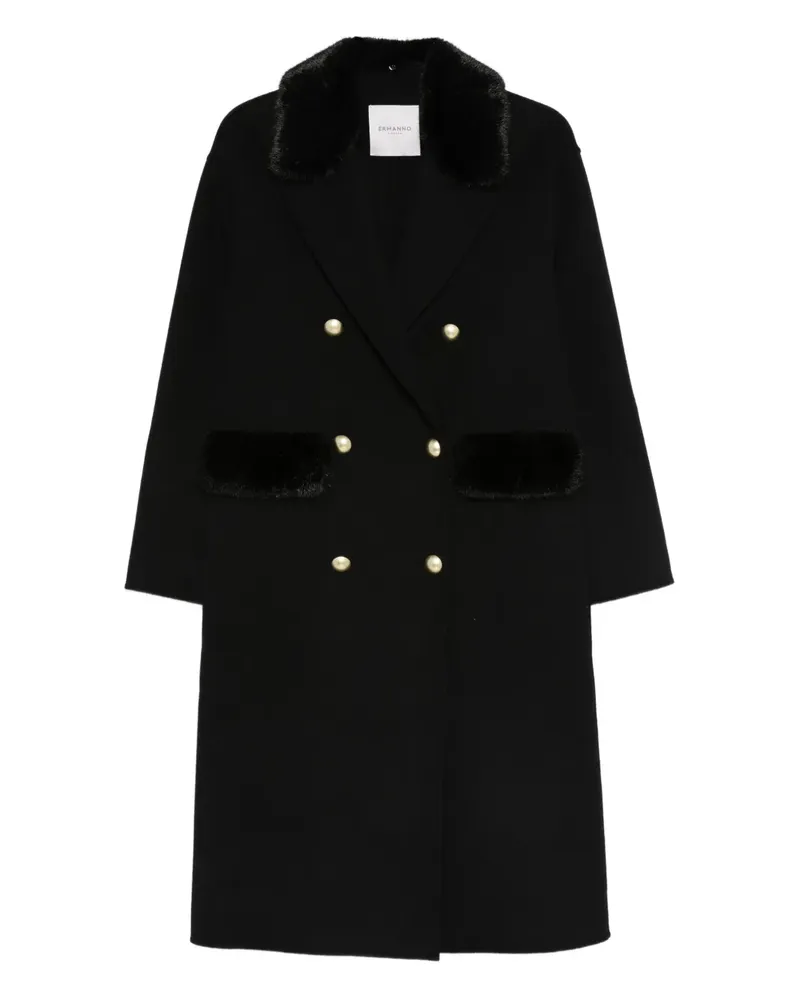 Ermanno Scervino wool blend double-breasted coat - Schwarz Schwarz