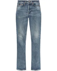 Saint Laurent Straight-Leg-Jeans mit Logo-Patch Blau