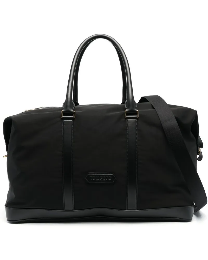 Tom Ford Reisetasche mit Logo-Patch - Schwarz Schwarz