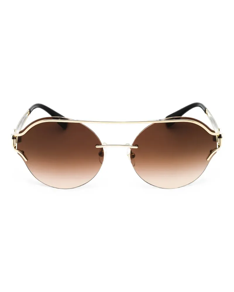 Versace Sonnenbrille mit rundem Gestell - Gold Gold