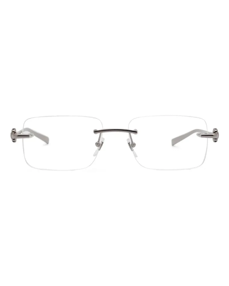 Gucci Rahmenlose Brille mit Logo-Gravur - Silber Silber