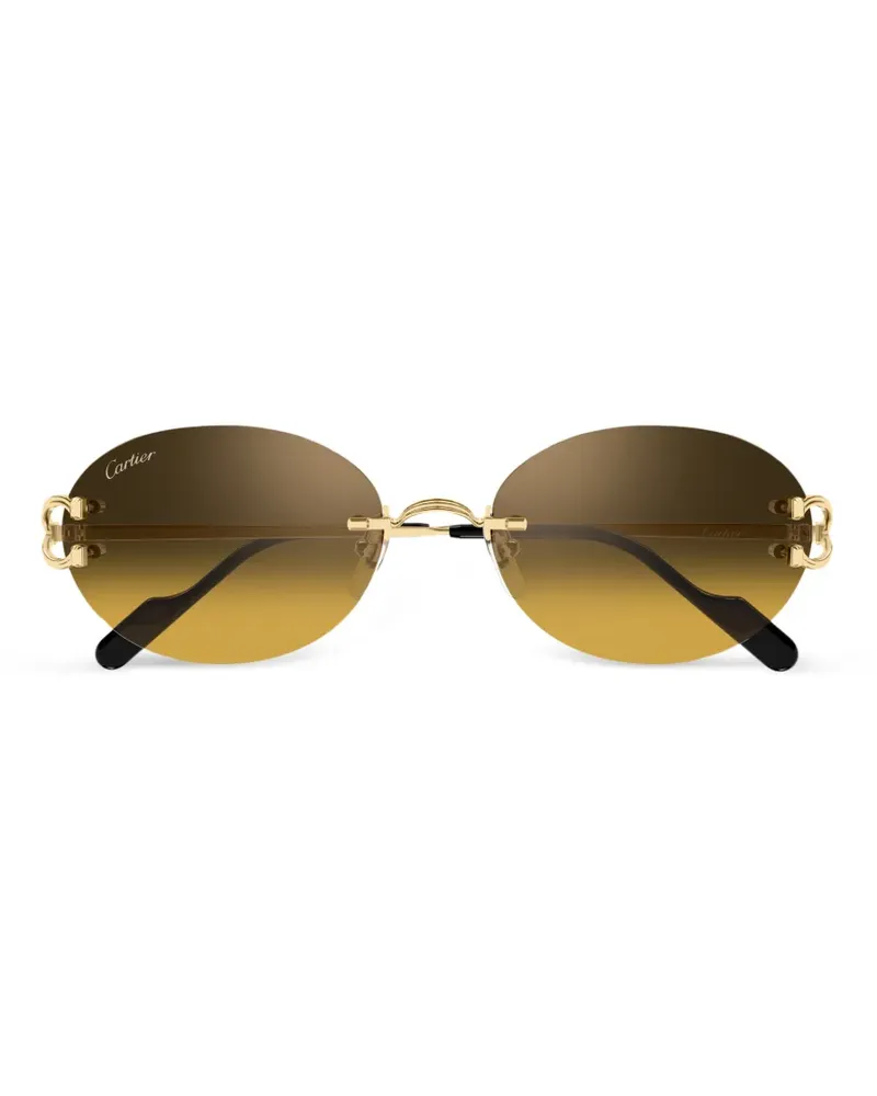 Cartier rimless oval-frame sunglasses - Gold Gold