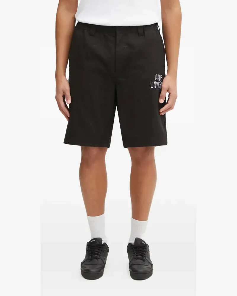 BAPE embroidered logo shorts - Schwarz Schwarz