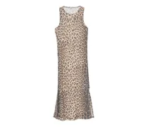 Midikleid mit Leoparden-Print - Nude