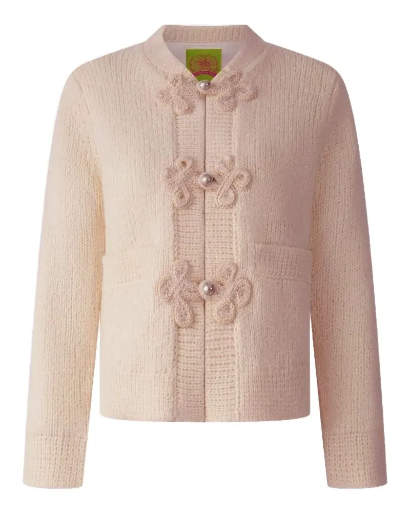 Shanghai Tang Wollcardigan mit Blumenverzierung - Nude Nude